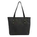 Minimalistische schwarze Tote Bag in Matt mit goldenen Nieten für den täglichen Weg - Schwarz