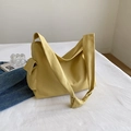 Ginger yellow canvas messenger bag with wide shoulder strap and functional side pocket - Yellow without Pendant
