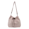 Bolso tote rosa claro con cordón ajustable, correa regulable y bolsillos frontales - Rosa