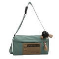 Borsa a tracolla verde in tessuto Oxford con tracolla regolabile e ciondolo nero - Con Ciondolo / Verde