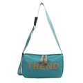 Large capacity blue Oxford cloth tote bag with trend letters and adjustable shoulder strap - Bag / Blue