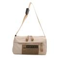 Borsa a tracolla sportiva beige versatile in nylon con tracolla regolabile - Borsa / Bianco