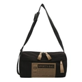Borsa a tracolla sportiva nera in tessuto Oxford con spalla larga e logo sul davanti - Borsa / Nero