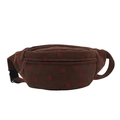 Sac bandoulière en velours côtelé marron à imprimé fraise et sangle ajustable - Marron