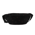 Sac bandoulière en velours côtelé noir style coréen avec motif fraise et sangle réglable - Noir