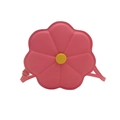 Pink flower-shaped crossbody bag with yellow center and adjustable shoulder strap - Pink