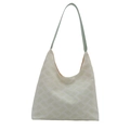 Borsa tote minimalista capiente con motivo geometrico a rilievo verde chiaro - Verde