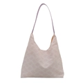 Grande borsa tote minimalista viola chiaro con trama tessuta geometrica - Viola
