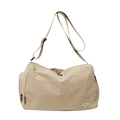 Versatile beige nylon crossbody bag with adjustable strap and side zipper pockets - Khaki