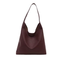 Bolso tote hobo minimalista en cuero sintético burdeos con correa ancha de hombro - Rojo