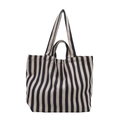 Borsa tote in tela a righe retrò con doppi manici e interno spazioso per l'uso - Blu
