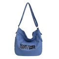 Sac bandoulière en toile bleue avec bandoulière réglable et imprimé 'GOOD TIMES' - Bleu Style 1