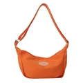 Grand sac hobo orange à la mode avec bandoulière réglable et logo pour femme - Orange