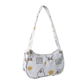 White casual shoulder bag with cute cartoon duck print and Good Duck slogan design - Image 4 without Pendant