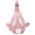 Sac de poitrine lapin rose mignon pour filles avec oreilles et pompon en peluche - Rose