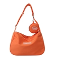 Bolso bandolera de nailon naranja impermeable con correa y pequeño monedero redondo - Naranja