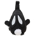 Sac bandoulière dessin animé noir et blanc avec pompon pour petites filles - Noir
