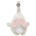 Sac de poitrine lapin beige pour filles avec queue duveteuse et bandoulière réglable - Blanc