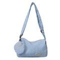 Sac à bandoulière bleu clair en nylon imperméable avec mini porte-monnaie - Bleu