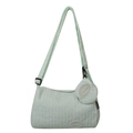 Sac bandoulière en nylon vert menthe plissé avec bandoulière et petite pochette ronde - Vert