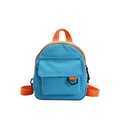Mini mochila de lona en azul y naranja contrastado para un estilo casual y muy moderno - Azul