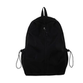 Minimalist black lightweight travel backpack with waterproof zipper for students and commute - Black