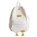 Süßer cremefarbener Cord-Rucksack mit Entenmotiv und modischen Details für Kinder - Weiß
