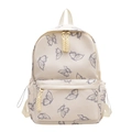 Sac à dos crème de style japonais avec imprimé papillon et grande capacité voyage - Blanc Cassé