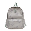 Sac à dos violet clair à motif papillon avec compartiment principal et poche à rabat - Vert