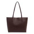 Grand sac cabas vintage marron pour femme au design minimaliste et bandoulières fines - Brun Foncé