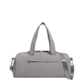 Graue Nylon-Reisetasche mit Tragegriffen und verstellbarem Schultergurt für Damen - Grau