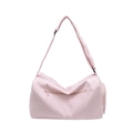 Borsa sportiva rosa capiente con tracolla regolabile e tasca anteriore con cerniera - Rosa