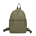 Zaino multifunzionale in nylon verde oliva leggero con dettaglio logo in metallo - Verde