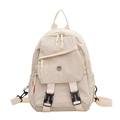 Waterproof cream beige crossbody backpack with adjustable straps and front zip pocket - Off White