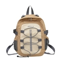 Khaki en beige outdoor rugzak met elastisch koord en waterafstotende nylon stof - Khaki / Klein