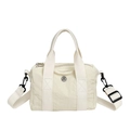 Borsa a tracolla versatile in nylon beige da donna con tasche multiple e capiente - Bianco Sporco