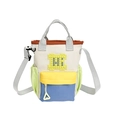 Sac porte-bouteille pixel multifonctionnel avec bandoulière colorée et design HI en matrice - Jaune et Vert