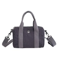 Borsa a mano minimalista in nylon impermeabile grigio viola scuro con tracolla regolabile - grigio scuro