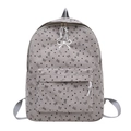 Hellgrauer Cord-Rucksack mit Herz-Print und einer weißen dekorativen 3D-Schleife - Grau (Stil 2/Ohne Anhänger)