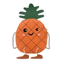 Sac bandoulière mignon en forme d'ananas orange pour petites filles avec feuilles - Orange
