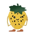 Cute strawberry crossbody bag for girls in vibrant yellow with green leaf top and strap - Yellow