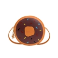 Simpatica borsa a tracolla arancione a forma di ciambella per bambine con stampa Hello - Marrone Giallastro