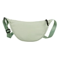 Minimalist light green nylon crescent crossbody bag with adjustable strap and zipper closure - Green