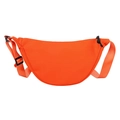 Vibrant orange nylon crescent crossbody bag with adjustable black strap and buckle - Orange