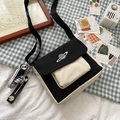 Canvas crossbody bag in black and white with a planet embroidery and sneaker charm - With Daisy Shoes / Black