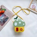 Borsa a tracolla per bambini a forma di fungo nei colori giallo e verde vivace - Verde