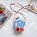 Sac à bandoulière champignon pour enfants en rose et bleu clair à pois blancs - Bleu