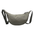 Bolso bandolera minimalista de nailon gris en forma de medialuna con correa ajustable y cierre - Verde