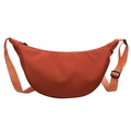 Bolso bandolera de nailon en naranja óxido con correa ancha ajustable y cremallera - Naranja