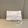 Sac à bandoulière matelassé blanc chic avec poignée en chaîne et lanière en similicuir - Blanc
